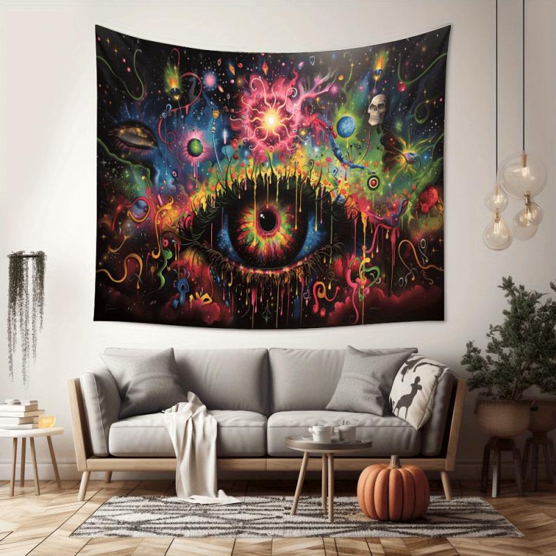 VIKAMA psychedelic eye tapestry bedroom studio Milky Way wall hanging living room bedroom wall decoration home decoration