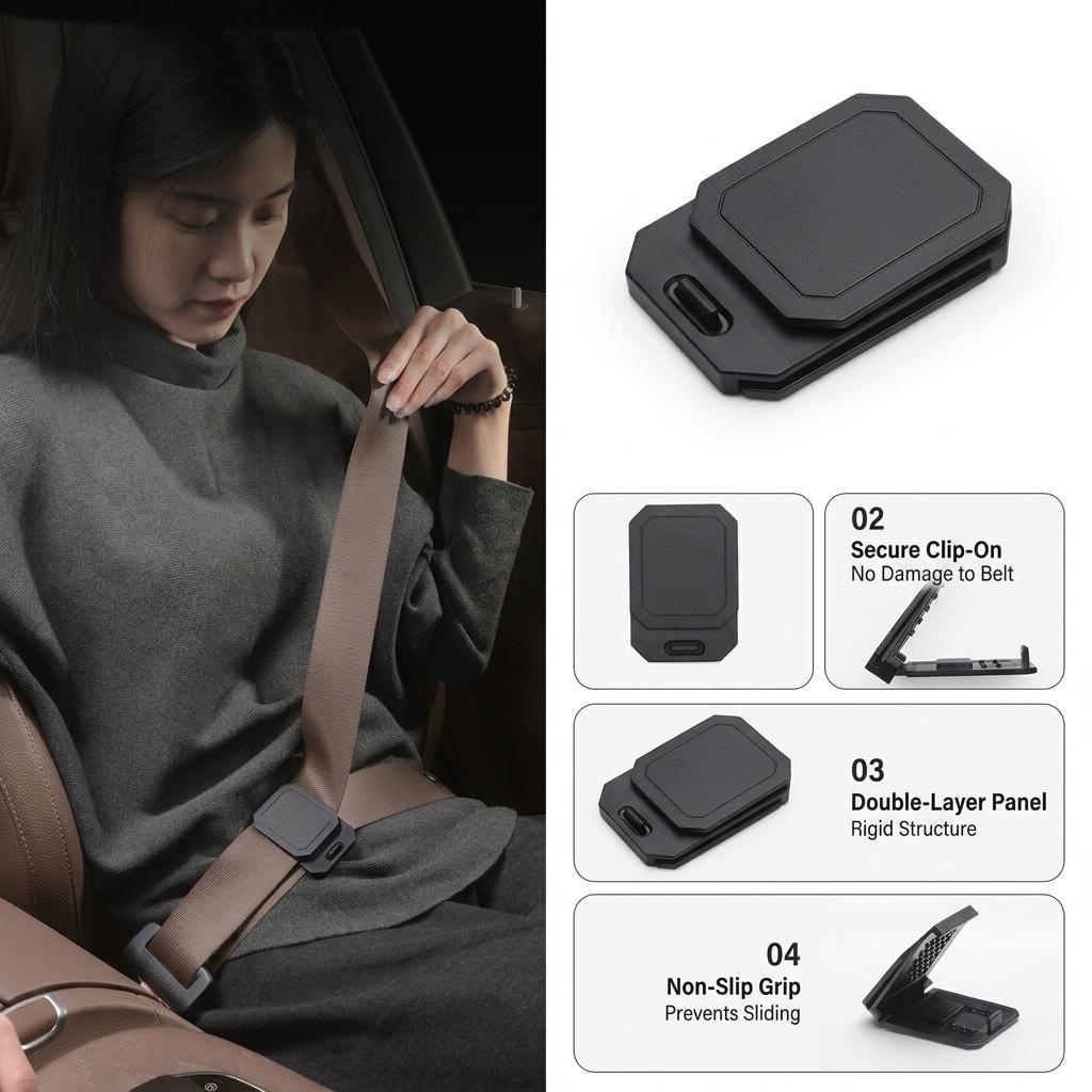 SEAMETAL Clip per Cintura di Sicurezza Auto Antiscivolo Regolabile Fibbia Cintura di Sicurezza Plastica Fermo Robusto per Cintura di Sicurezza Morsetto Semplice Clip di Fissaggio