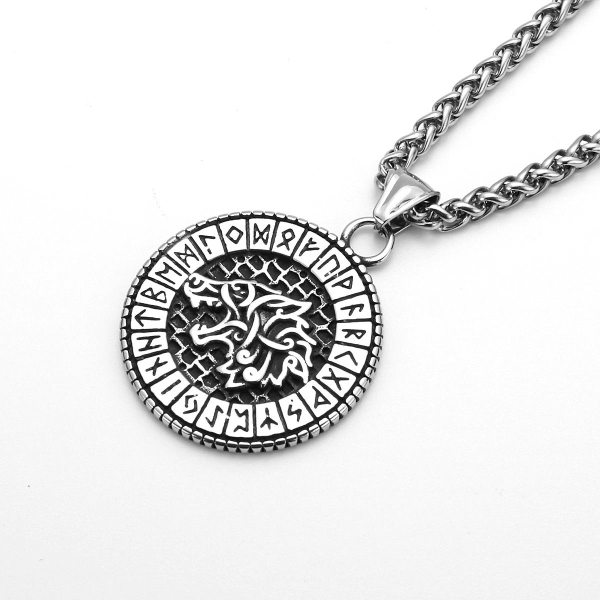 

Odin Кельтский Волк руна титановая сталь кулон Fengwei Jing мужской модный шарм подвеска из нержавеющей стали ожерелье