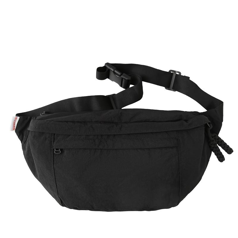 Commuter Shoulder Bag Solid Color Crossbody Bag Student Lightweight Sports Nylon Chest Bag