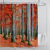 Modern 3D Printing Forest Refreshing Scenery Shower Curtain Waterproof Landscape Green Plant Mountain With Hooks Bathroom Decor