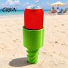 Ground Beverage Stake Beach Sand Cup Holder, Stable Spiral Screw-in Stake, 3D Drink Holder Print Portable Coaster for Lawn Picnic And Camping Garden