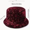 1PC Elegant Floral Printed Women's Bucket Hat with Butterfly Buckle, Lightweight and Warm, Ideal Mother's Day Gift, Winter Hat