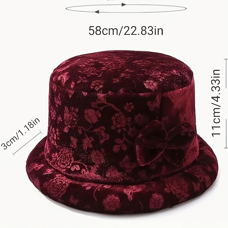 1PC Elegant Floral Printed Women's Bucket Hat with Butterfly Buckle, Lightweight and Warm, Ideal Mother's Day Gift, Winter Hat