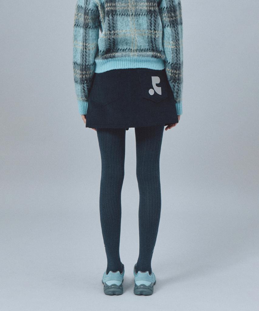 Rest And Recreation Coduroy Unbalance Skirt - Navy