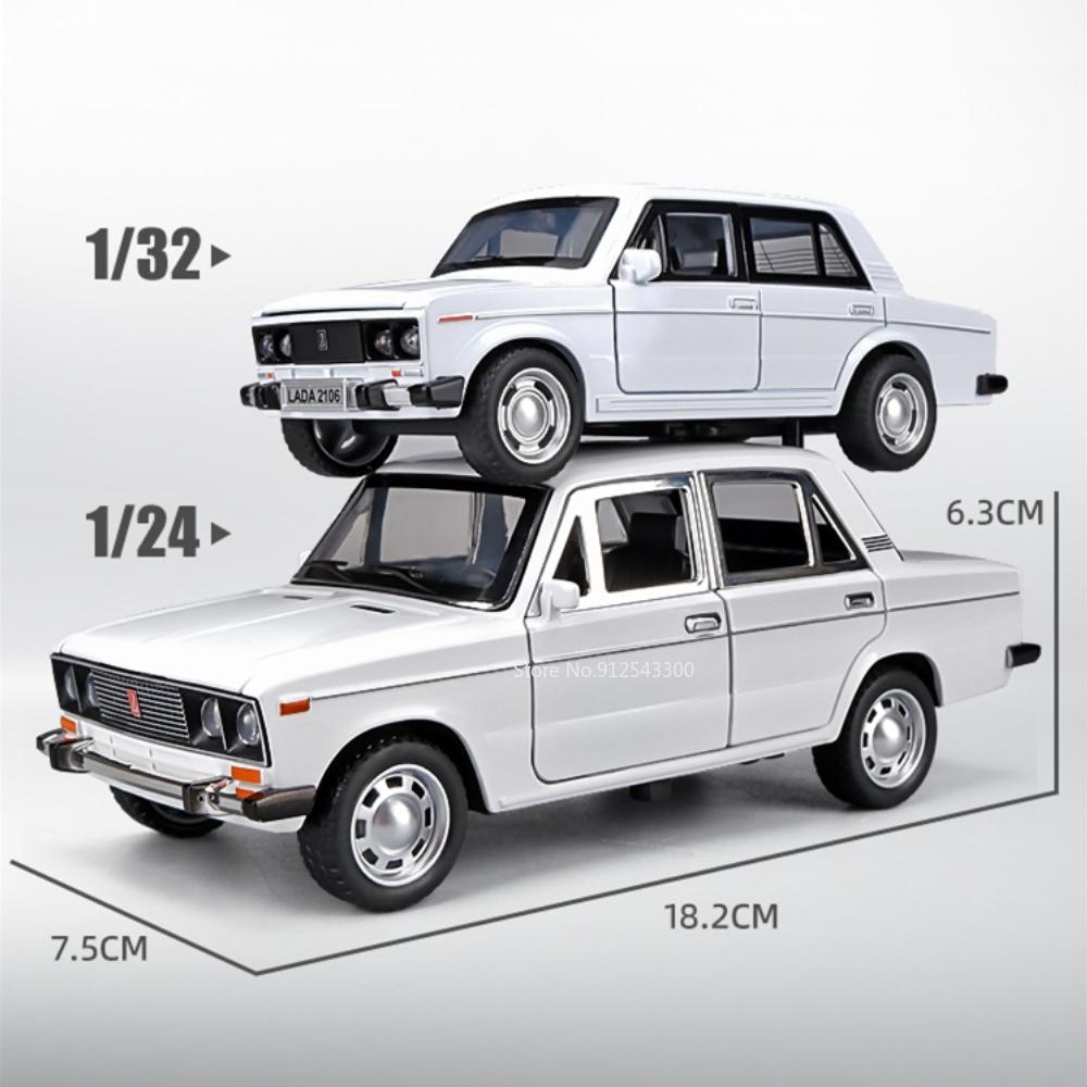 1/24 Maßstab LADA Spielzeugauto Modell Legierung Druckguss 6 Türen zu öffnen Rückzieher Sound Licht Maßstabsmodell Auto Spielzeug für Jungen Sammlerstücke Geschenke