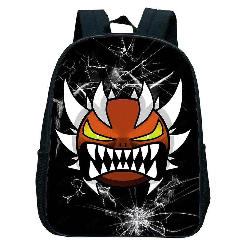 16 Zoll Wütender Geometry Dash Rucksack Jungen Mädchen Schultasche Cartoon Spiel Kinder Kindergarten Schultaschen Kleinkind Kinderrucksack