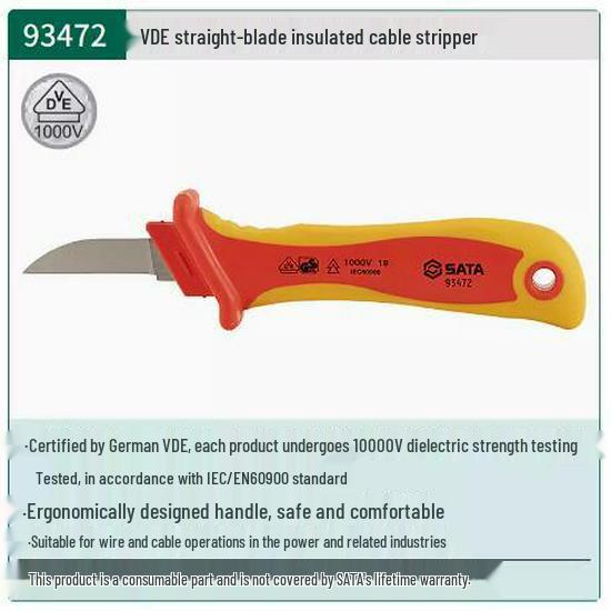 SATA VDE Insulated Cable Stripping Knife (Models 93470, 93471, 93472)