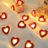 10pcs Love Heart LED String Lights Valentine Wedding Christmas Garden Bedroom Party Decor Battery Not Included