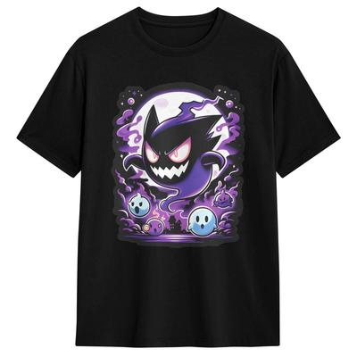Men's T-Shirt Pokemon Gengar Little Ghost T Shirts Hippie Summer Tees Aesthetic Design Pure Cotton Clothing Birthday Present