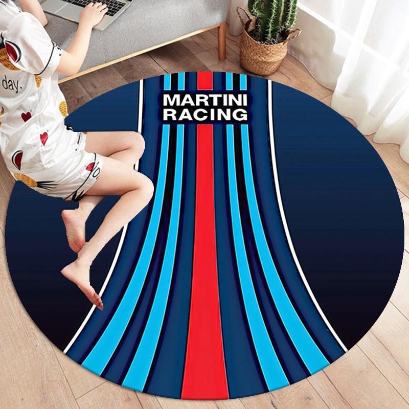 Martini Racing Round Area Rug,Carpet Rug for Living Room Bedroom Sofa Playroom Decor,Non-slip Floor Mat