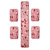 5Pcs Valentines Theme Lace Table Runner and Placemat Set with Heart Pattern Romantics Weddig Anniversaries Dinner Decors