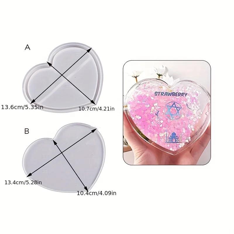 

A Top Quality Heart Round-Star Silicone Resin Art Mold Coaster Shaker Epoxy Mold Quicksand Frame Cup Mat DIY Resin Casting Mould