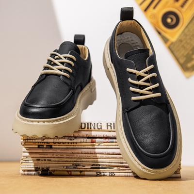 22 Autumn New Thick-soled Casual Shoes Trendy Board Shoes Jinjiang Leather Light-soled Martin Shoes
