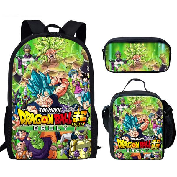 Dragon Ball Backpack Set With Large Capacity Nylon School Bag And Pencil Case For Students