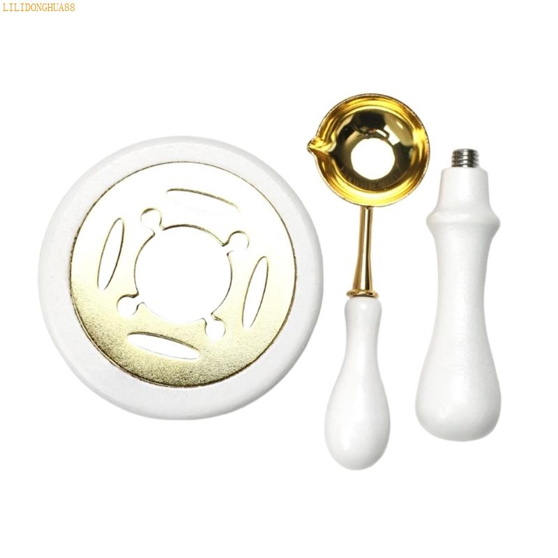 K1AE Sealing Wax Melting Set with Spoon and Handle for Craft Enthusiasts Artistic Projects
