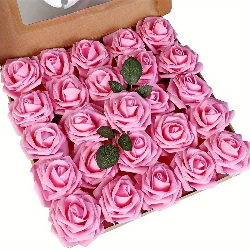 Diameter 8cm 25pcs Artificial Flowers Fake Flowers Roses For DIY Wedding Bouquets Centerpieces Arrangements Party Home Decor