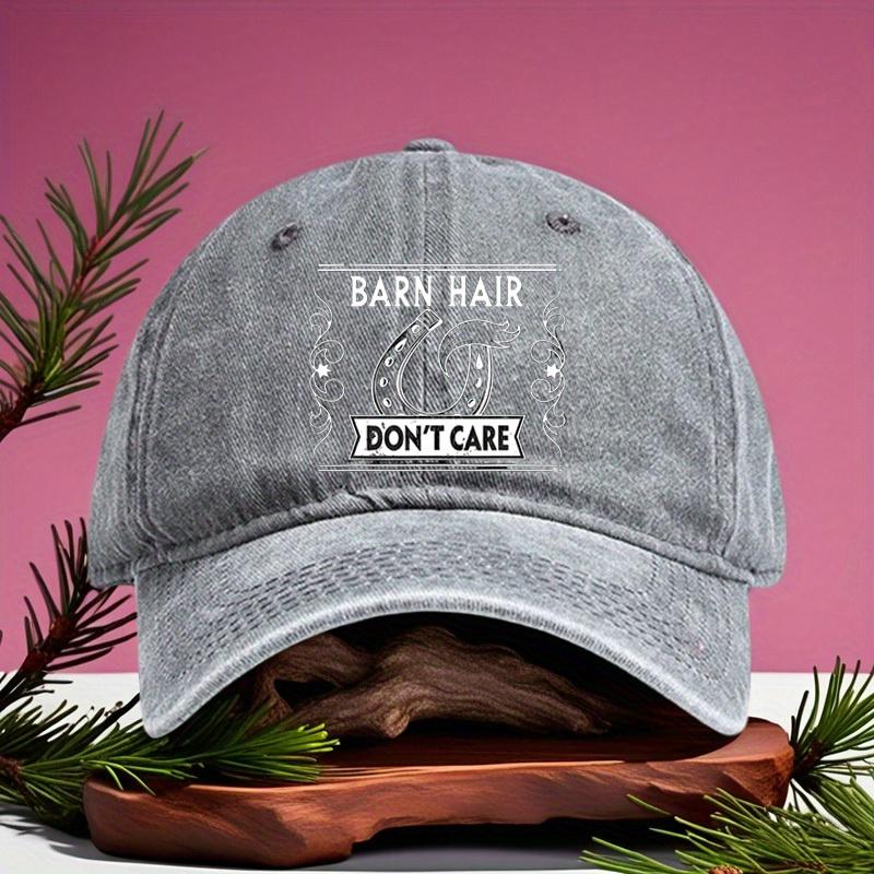 Barn Hair Dont Care Horseshoe Trucker Hat Adjustable Baseball Cap Casual Outdoor Headwear Unisex