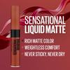 Maybelline New York Sensational Liquid Matte Lipstick 7ml Full Coverage Non-Sticky 17 Stop On Red
