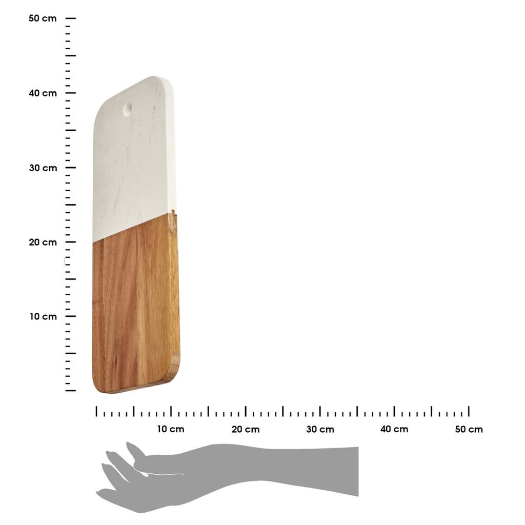 Deska Do Krojenia Z Białym Marmurem 38X18 Cm