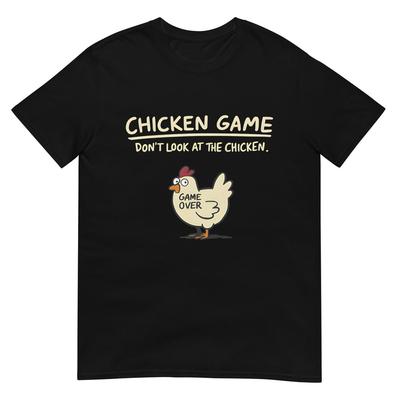 Juego del Pollo No mires al Pollo Camiseta Divertida de Pollo