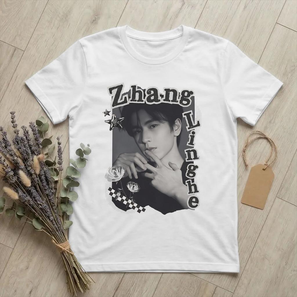 Pursuit of Jade Zhu Yu Zhang LingHe Unisex T-shirts Acteur Crazy Tee Korte Mouw Ronde Hals T-shirts Katoen Grote Maten merchandise