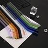 11-piece Reusable Glass Straws Clear Smoothie Drinking Straws with Clean Brush for Beverages Milk Tea Juices Cocktail