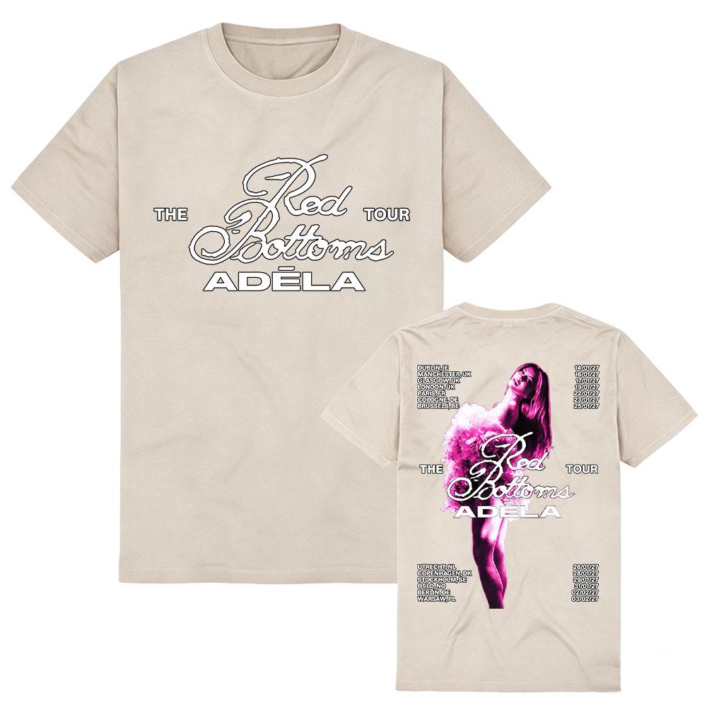 Adela Adéla The Red Bottoms Tour 2027 T-shirt Cotton Soft Short Sleeve Summer Tshirts Graphic Print Merch Women Men Clothing Top