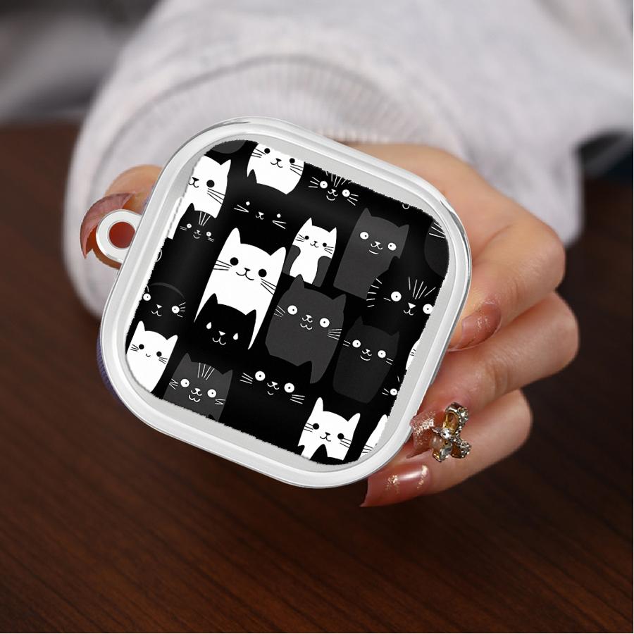 Cute Cat Lovely Clear Earphone Cases Cover With Hook Case For Samsung Galaxy Buds 3 FE 2Pro 4 Pro 4Pro 3Pro Live 2