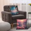 4Pcs Dreamy Rose Seaside View Digital Printing Pillow Cover Short Plush Suitable Living Rooms Bedrooms Sofas Throw Cushion Cover