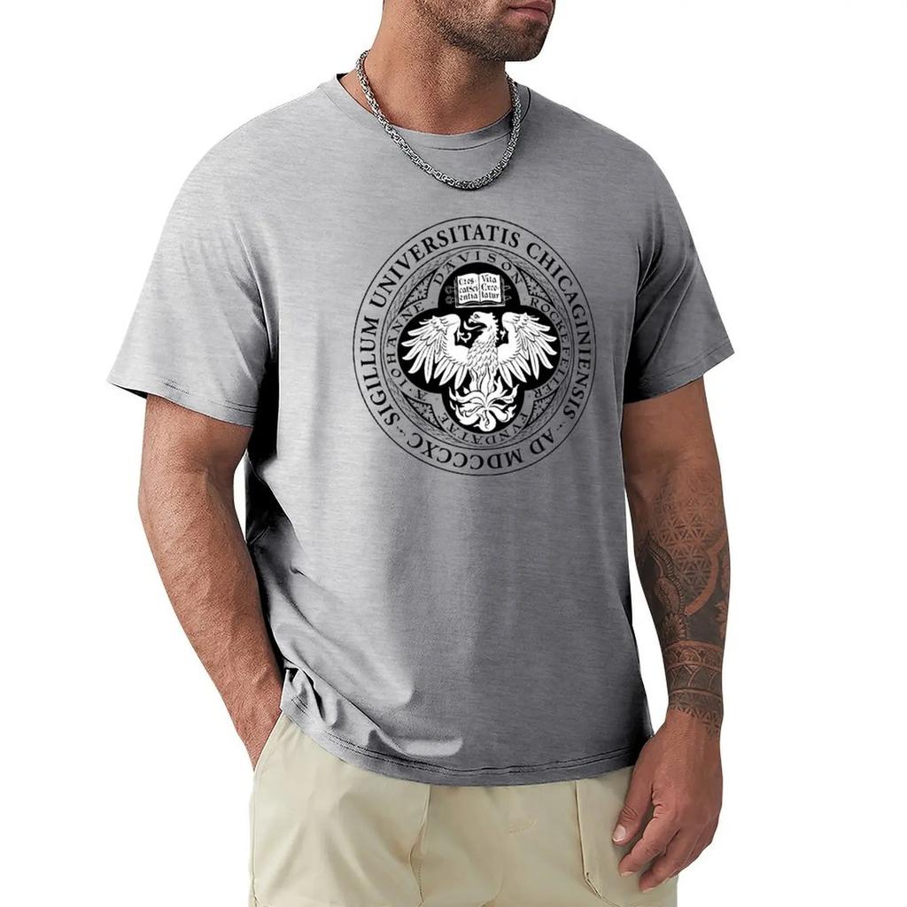 University of Chicago T-shirt anime clothes Short sleeve tee blacks oversizeds designer t shirt men
