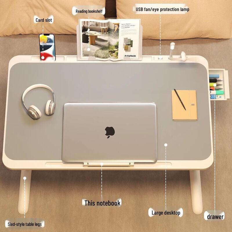 Adjustable Foldable Bed Laptop Desk with Drawer