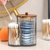 Makeup Pad Storage Holder with Lid Waterproof Cotton Swab Organizer Durable Plastic Bathroom Canister for Countertop Vanity Storage