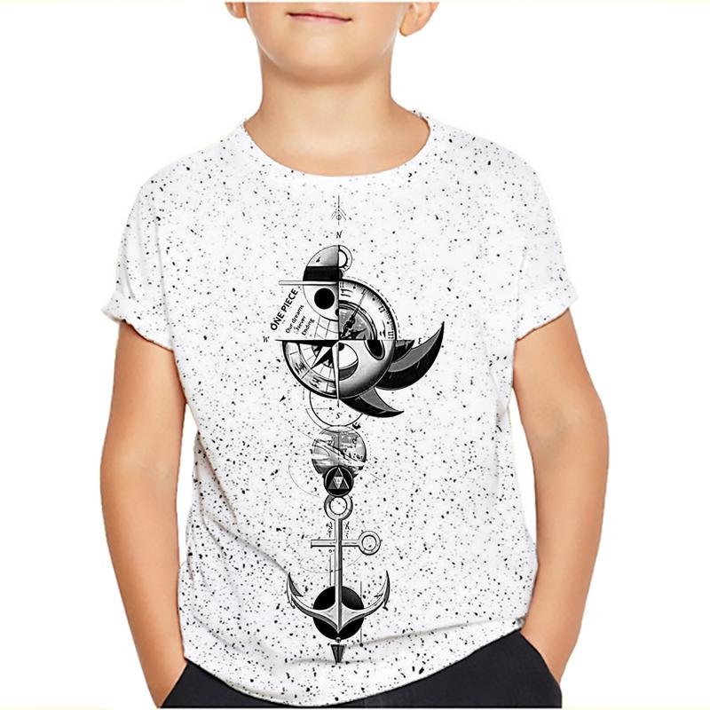 One Piece Luffy T Shirt Four Emperors Short Sleeve Zoro Sanji Chopper Ace Law Tee Children's Clothing Fashion Costumes for Kids Top