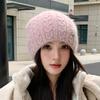 Rabbit Fur Knitted Hat Women's Autumn and Winter Thickened Cold-proof Ear Protection Hat, Wool Hat After Keeping Warm