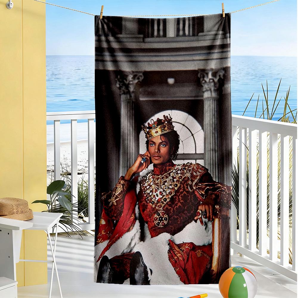 Michael Jackson Beach Towel Quick-Dry Soft Microfiber Comfortable Lightweight Perfect for Traveling Yoga Camping and Swimming