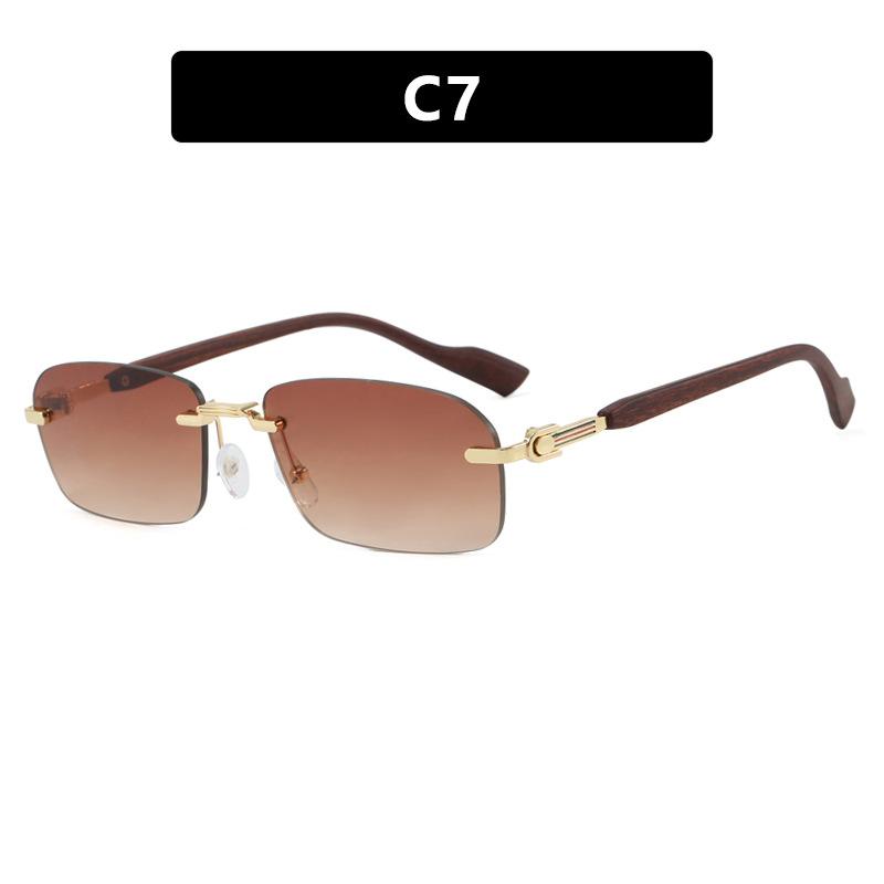 Rimless Metal Sunglasses Women Men Vintage Punk Luxury Designer Irregular Square Hip Hop UV400 Sun Glasses