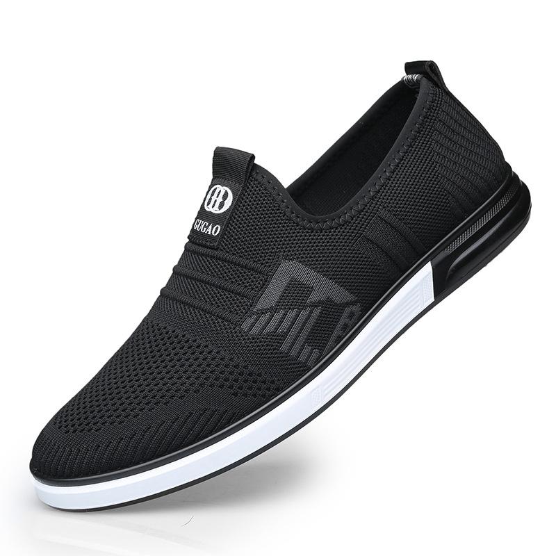 

Old man head casual shoes men s 2025 spring breathable shoes cloth shoes lazy mesh shoes men s middle-aged and elderly breathable sports shoes 44 черный серый