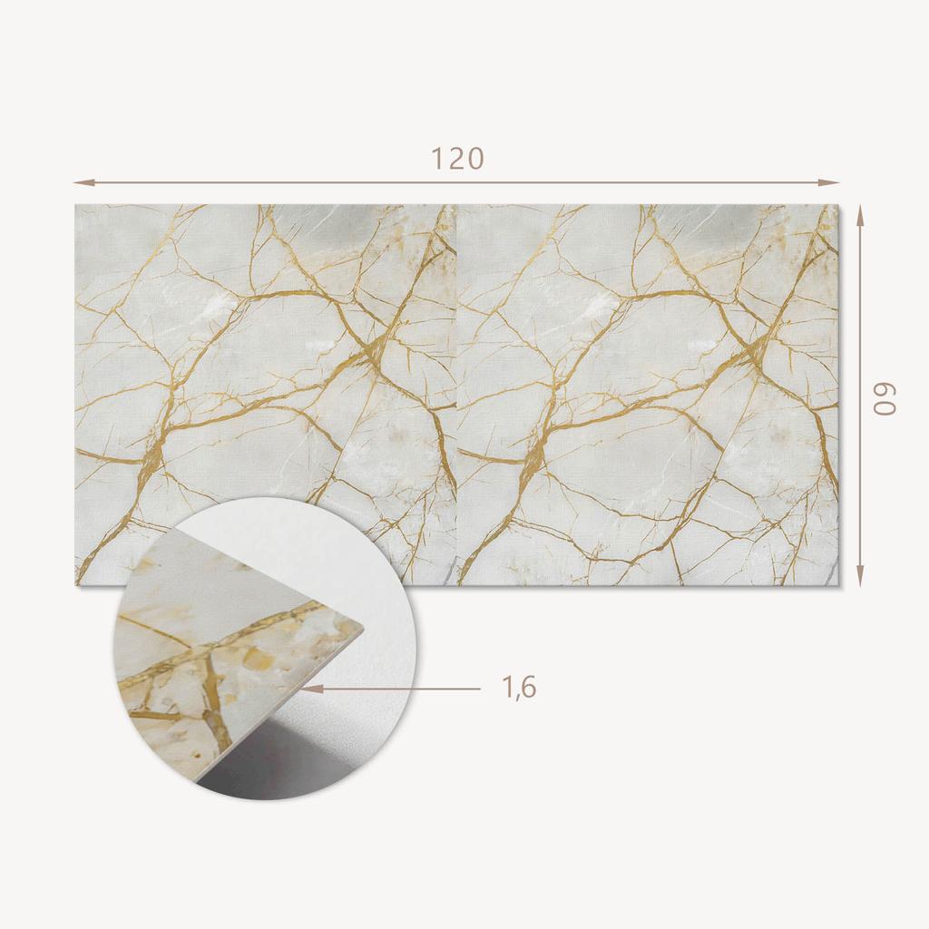 Naklejany Panel Dekoracyjny Do Szybkiej Odmiany Ściany 120X60 Cm Elegancki Marmurowy Wzór