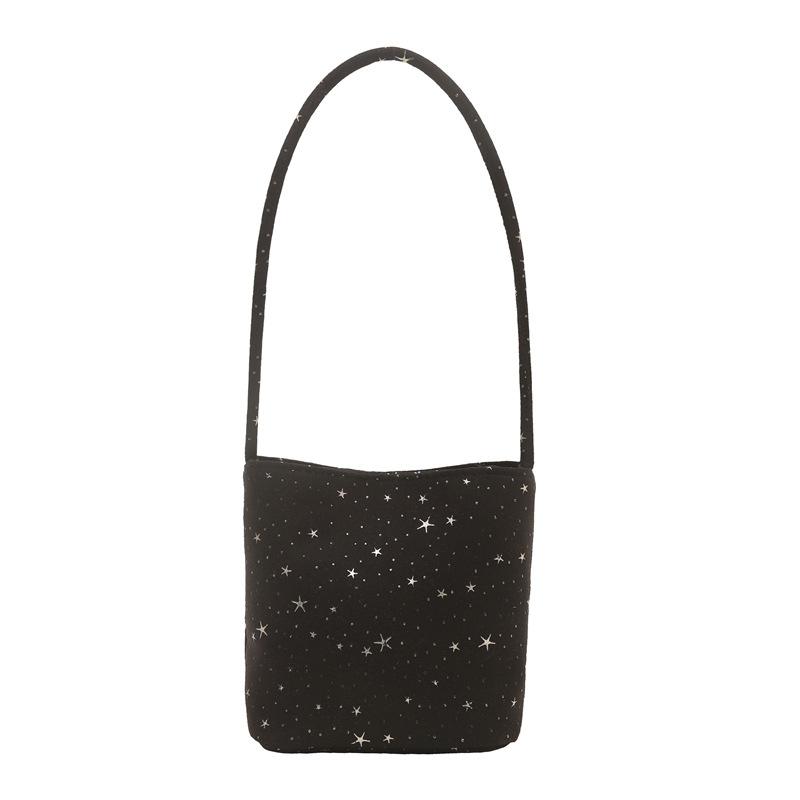 Новая модная бабочка новая одно плечо нишевая универсальная большая емкость сумка-тоут подмышечная холщовая сумка сумка-ведро чёрный