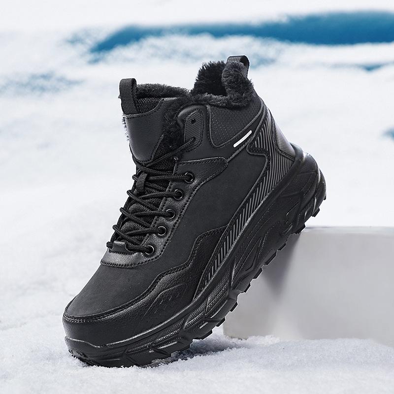Winter cotton shoes, new thick-soled non-slip and wear-resistant outdoor hiking shoes, piled and thickened warm snow boots