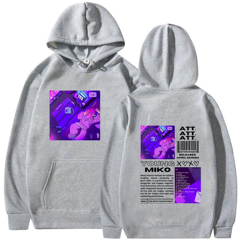 Young Miko Xoxo Tour 2024 Graphic Hoodie Men Women Hip Hop Fashion Oversized Sweatshirt Retro Harajuku Pullover Hoody Streetwear
