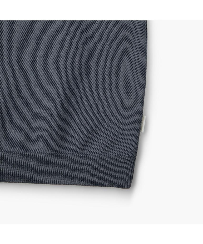 Henlikoteun Fine-Knit Henley Neck Short Sleeve Knit Ahwam26601Gyx