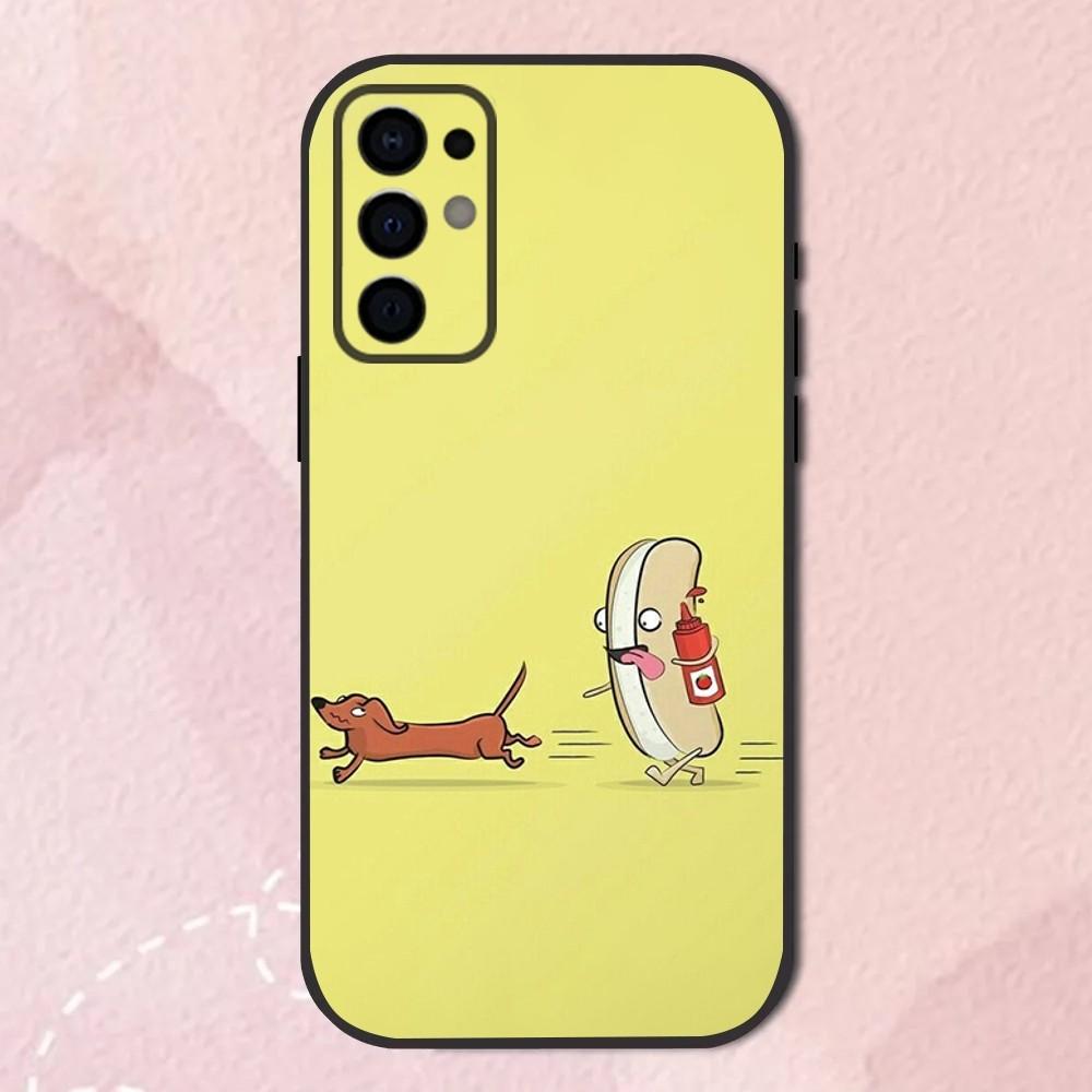 Funny Dachshund Dog Pet Phone Case For Samsung S24,S21,S22,S23,S30,Ultra,S20,Plus,Fe,Lite,Note,10,9,5G Black Soft Shell