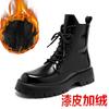 Fashion 2025Leather Boots for Men Round Toe Mid Calf Lace Up Height Increasing Spring Autum Newest Sewing Casual Fashion Shoes