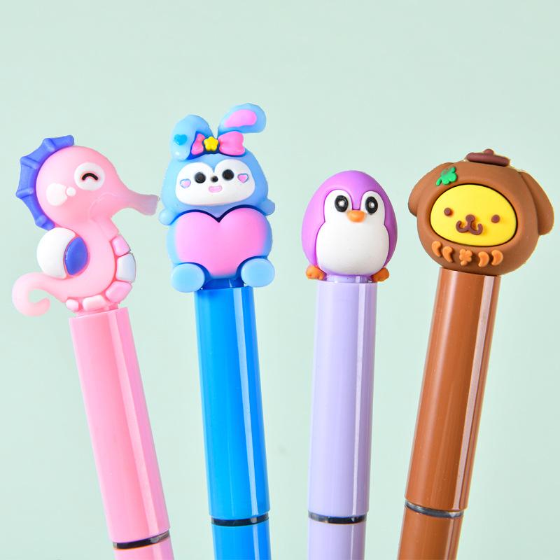5Pcs Cartoon Quick Drying Straight Liquid Neutral Pen Office Work, Brushing Questions, Signing Writing, Diaries, Notes, Student Classroom Prizes,