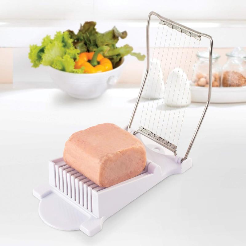 Kitchen Luncheon Meat Slicer, Egg Fruit Cheese Butter Banana Cutter Stainless Steel Cuts 10/12/14 Slices
