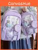 Girl Student Backpack With Letter Pattern And Padded Shoulder Straps For School Education