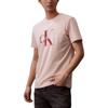 Calvin Klein Ck Jeans Ss24 Casual Letter Overlay Round Neck Short Sleeve T-Shirt Unisex Tops Shell-Pink J320770-TF6