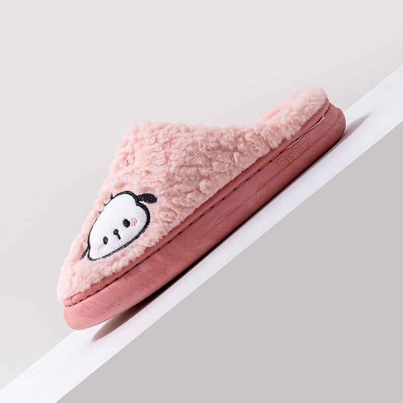 Qidashun new cartoon cotton slippers, autumn and winter indoor and outdoor couple cotton shoes to keep warm and cute cotton tows
